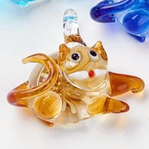 2 inch lampwork glass cat pendant